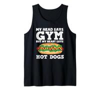Passionnée de hot dogs My Head Says Gym Hot Dogs Débardeur