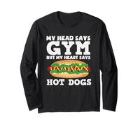 Passionnée de hot dogs My Head Says Gym Hot Dogs Manche Longue