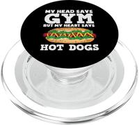 Passionnée de hot dogs My Head Says Gym Hot Dogs PopSockets PopGrip pour MagSafe