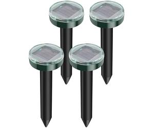 PASSIONOVA Répulsif Solaire Anti-Taupes, Vert, IPX4 Imperméable, 7.4x7.4x25.5 cm, Pack de 2, Panneau Solaire PP pour Jardin Extérieur