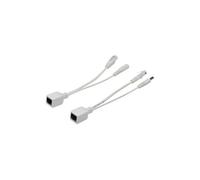 Passive PoE Cable Kit 1x Splitter PD cable, 1x Injector PSE cable, White