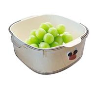 Passoire à bol 2 en 1 pour fruits et égouttoir alimentaire double couche, panier à linge mignon, multifonctionnel pour le nettoyage de la salade de pâtes, baies