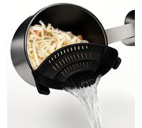 Passoire à clipser - passoire universelle pour casseroles et poêles - embout de rinçage pour pâtes, légumes, viande - plastique, ne perce pas, gain de place - 1 pièce