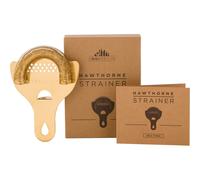 Passoire à cocktail A Bar Above Gold Hawthorne en acier inoxydable avec ressort haute densité et finition miroir dorée. Passoire à cocktail pour