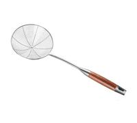 Passoire à fil d'araignée en acier inoxydable 304, 2 pièces, for la cuisson et friture, louche passoire avec manche bois, outils de cuisine Pour Aliments(15.5CM)