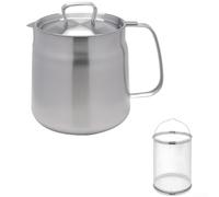Passoire à friteuse en acier inoxydable, avec panier filtre à huile, récipient à graisse, pour cuisine, cuisine, camping (1,5 l)