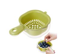 Passoire À Fruits Double Couche Avec Poignée - 1/4 Pièces Panier Égouttoir À Légumes Avec Poignée | Bol À Pastèque Avec Passoire | Petit Bac À Double Couche Et Panier Avec Poignée Pour Égoutter Les Fr