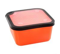 Passoire à granulés pour pêche à la carpe et récipient de stockage d'appâts vivants, boîte à asticots rouges 2 en 1 avec couvercle ventilé pour chanvre, roulette et kit de tamis à viande (8,5-OS)