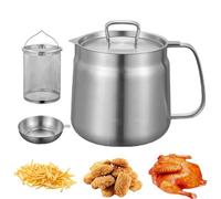 Passoire à huile, pot à filtre à huile en acier inoxydable, friteuse à filtre à huile de grande capacité, récipient à graisse de bacon, filtre à huile filtrante, récipient de filtre à huile polyvalent
