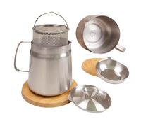 Passoire à huile pour friteuse en acier inoxydable 304 avec passoire et panier de friteuse, pot de filtre à huile 2 en 1 de grande capacité, récipient polyvalent pour filtre à huile (2 L)