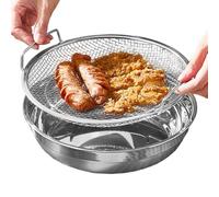 Passoire à huile pour friteuse, passoire à graisse en maille | avec poignée résistante à la chaleur et filtre à huile en acier inoxydable | Accessoires pour friteuse à air comprimé