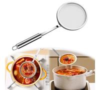 Passoire à Mailles Fines en Acier Inoxydable, Araignée de Cuisine avec Longue Poignée pour Filtre à Huile, Écumage de Graisse et de Mousse, Cuillère Écumoire Objet Utile (Petit)