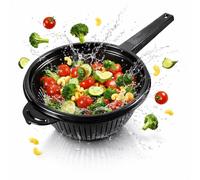 Passoire à manche en plastique avec poignée - Passoire de cuisine - Passoire à main - Passoire à main - Passoire à eau - Ustensile de cuisine - Passoire à salade - Passoire pointue empilable - 40 cm
