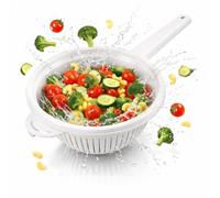 Passoire à manche en plastique avec poignée - Passoire de cuisine - Passoire à main - Passoire à main - Passoire à blanchiment - Ustensile de cuisine - Passoire à salade - Passoire pointue empilable