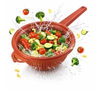 Passoire à manche en plastique avec poignée - Passoire de cuisine - Passoire à main - Passoire à main - Passoire à blanchiment - Ustensile de cuisine - Passoire à salade - Passoire pointue empilable
