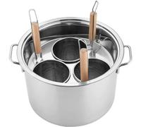 Passoire à pâtes en Acier Inoxydable avec passoire, Ensemble d'inserts pour cuiseur à pâtes, marmite à Vapeur, marmite à pâtes, ustensiles de Cuisine, Panier à 4 Trous (Couleur : 4 Trous)