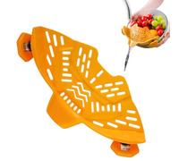 Passoire à pot en silicone, passoire à pâtes en silicone, Passoire à pâtes en silicone à clipser pour poêles et casseroles, Passoire en silicone pour fruits, légumes, nouilles, spaghettis, viande