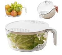 Passoire à riz, bol de passoire en plastique sûr avec couvercle de vidange, rinceuse 9, 8 x 4, 1 avec poignée pour légumes, fruits, grains, haricots, rinceuse