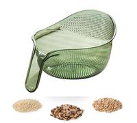 Passoire à riz en plastique, rondelle à riz, haricots, passoire, panier de vidange de cuisine multifonctionnel avec poignées pour pâtes de riz, légumes, fruits (vert)