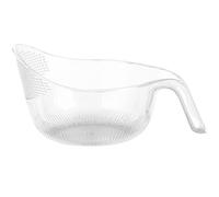Passoire à riz, rondelle à riz en plastique sans BPA de 9x5 pouces avec trous fins et poignée ergonomique bol de lavage fruits multifonctionnel pour nettoyer les fruits et légumes, transparent