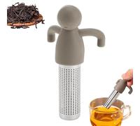 Passoire à thé créative humanoïde - Filtre en acier inoxydable et silicone de qualité alimentaire, étanche, pliable, résistant à la chaleur (230 °C) Gadget d'infusion de thé paresseux pour la maison
