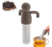 Passoire à thé créative humanoïde - Filtre en acier inoxydable et silicone de qualité alimentaire, étanche, pliable, résistant à la chaleur (230 °C) Gadget d'infusion de thé paresseux pour la maison