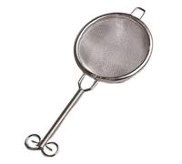 Passoire à thé en acier, cuillère écumoire avec poignée courte, petit tamis à main, mini tamis à farine, infuseur à thé en maille (poignée longue argentée)