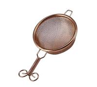 Passoire à thé en acier, écumoire avec poignée courte, petit tamis à main, mini tamis à farine, infuseur à thé en maille (poignée courte or rose)