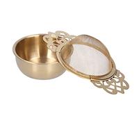Passoire à thé en acier inoxydable, filtre infuseur à thé en vrac, diffuseur réutilisable, filtre infuseur à thé à double oreille, gadget de cuisine pour théières, mugs et tasses (Or)