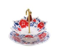 Passoire à Thé en Céramique de Parapluie, Infuseur Thé en Vrac Rotatif, Trous de Filtration Fins, Poignée en Cuivre, pour Cérémonie du Thé, L'infusion du Thé Maison et Bureau(Red 1)