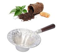 Passoire à Thé En étain, Tamis à Thé De Style Japonais, Filtre à Infuseur De Feuilles De Thé Fait à la Main, Accessoires De Cérémonie De Thé, Entonnoir à Thé, Filtre à Café Avec Manche En Bois(Noir)