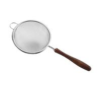 Passoire à thé en maille - Écumoir multifonction en acier inoxydable avec poignée en bois - Outil de cuisine polyvalent pour le thé en vrac, la cuisson du rice, le matcha