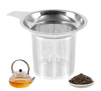 Passoire à thé, filtre en maille d'acier inoxydable ultra fine avec poignée anti-brûlure, infuseur à thé et café en vrac pour la maison, les voyages, le camping, la cuisine, les fêtes, 11,4 x 8,8 x