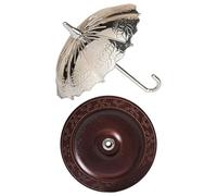 Passoire à thé parapluie, filtre en acier inoxydable, 8,4 x 8,4 x 8,9 cm, avec support en bois, infuseur en métal, outil de brassage portable avec style, accessoire de cuisine pour feuilles