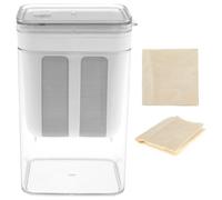 Passoire à yaourt 1100 ml - Ultra fine - Avec mailles fines et couvercle - Réutilisable - Pour yaourt grec - Multifonction - En acier inoxydable - Filtre à yaourt pour fromage à yaourt