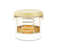 Passoire à yaourt avec filtration sous pression et séparateur de lactosérum pour le traitement du yaourt grec, du fromage et du lait de soja fait maison (jaune rond)