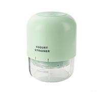 Passoire à yaourt avec maille fine et système de pression à ressort avec couvercle pour améliorer l'onctuosité et la fraîcheur du yaourt grec fait maison (vert)