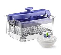 Passoire à yaourt de cuisine - Machine à filtrer le lactosérum, ensemble de récipients en maille de qualité alimentaire, conception de drainage avec couvercle sécurisé | Solution de préparation de fro