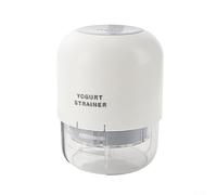 Passoire à yaourt en maille fine avec système de filtration à pression et couvercle, pour faire du yaourt grec épais avec texture constante (blanc)