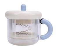 Passoire à yaourt grec, mini pots en verre de grande capacité, récipients à yaourt avec couvercles et sac à mailles fines pour la séparation du lactosérum, convient au lait de (Bleue)