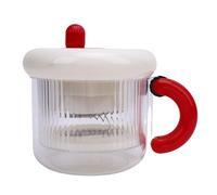 Passoire à yaourt grec, mini pots en verre de grande capacité, récipients à yaourt avec couvercles et sac à mailles fines pour la séparation du lactosérum, convient au lait de (Rouge)