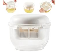 Passoire à yaourt grecque de style presse avec couvercle, récipient transparent et sac à mailles fines, capacité, passoire lait de noix facile nettoyer pour la cuisine, avec couvercle