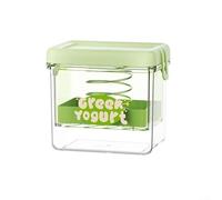 Passoire à yaourt pour yaourtière grecque maison avec couvercle, séparateur de lactosérum en maille fine et filtration à pression crémeuse, passoire de cuisine réutilisable pour Ch (vert rectangulaire