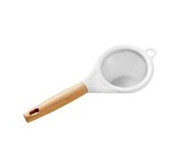 Passoire alimentaire à mailles fines avec manche en bois et support d'oreille en nylon, tamis à farine en acier inoxydable pour le thé, le kéfir, le filtrage des jus et le saupoudrage de sucre 2pcs