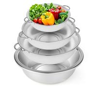 Passoire, Apritsce 4 Pièces 16.5/22.5/28.5/32 CM Passoir, Tamis Cuisine Avec Poignée, Chinois Cuisine Inox pour Pâtes Fruits Riz Légumes