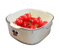 Passoire avec bol, panier à légumes 2 en 1 | Bassin d'évacuation des aliments à double couche, panier multifonction pour le nettoyage des pâtes, de la salade, des baies