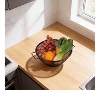 Passoire avec bord large et poignée renforcée pour soulever en toute sécurité lorsqu'elle est pleine d'eau chaude et d'aliments cuits (24 cm)