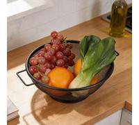 Passoire avec bord large et poignée renforcée pour soulever en toute sécurité lorsqu'elle est pleine d'eau chaude et d'aliments cuits (26 cm)