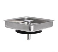 Passoire carrée en acier inoxydable anti-obstruction 7,9 cm | Design anti-encrassement, piège les restes alimentaires, permet un débit d'eau rapide, s'adapte aux canalisations standard