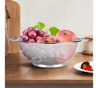 Passoire Cuisine Inox - Tamis Métallique avec Poignées pour Laver Fruits | Panier Égouttoir en Acier | Passoire Évier Résistante Chaleur pour Baies, Pâtes, Spaghettis, Riz, 26.5x21.5cm